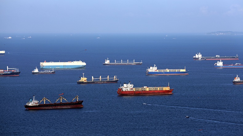Singapore Strait cargo ships 